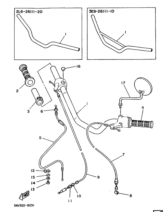 Steering handle. cable