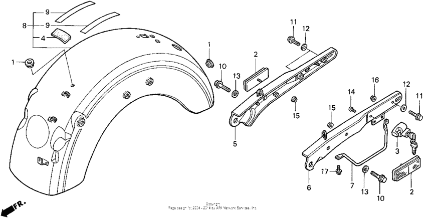 Vt1100c2rear fender