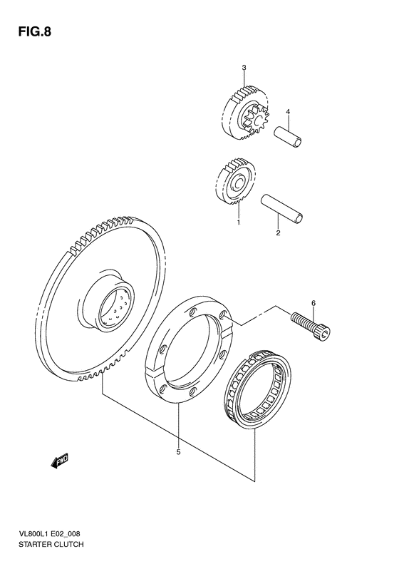 VL800 Муфта стартера