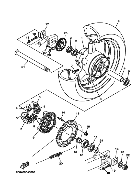 Rear wheel complete assy