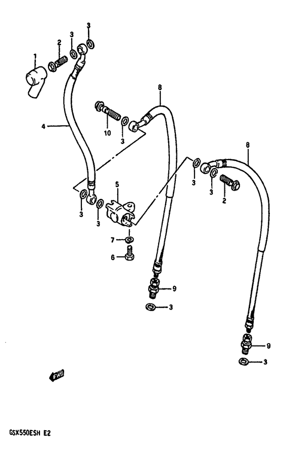 GSX550 Передние тормозные трубки
