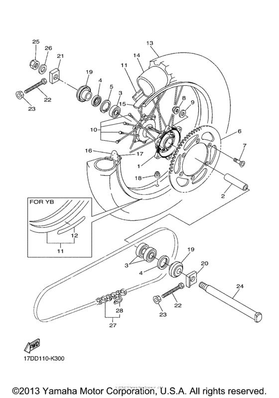 YZ450FAL Переднее колесо