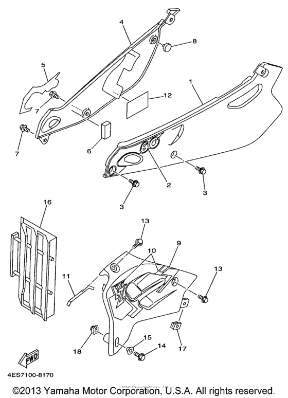YZ80K1 Боковые обтекатели