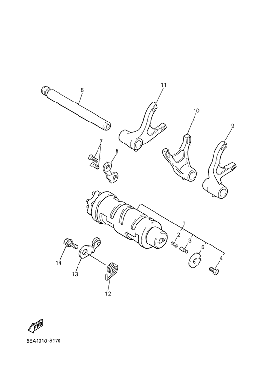 Shift cam. fork