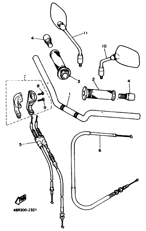 Steering handle . cable