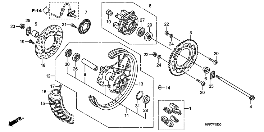 Rear wheel complete assy