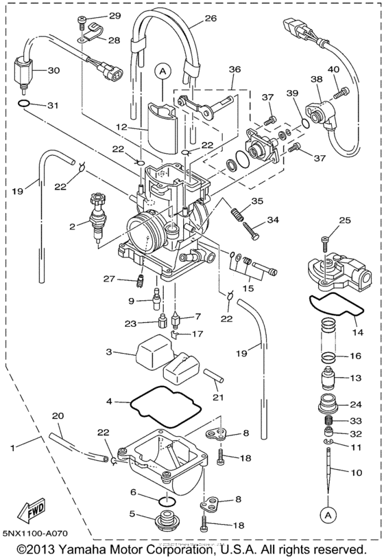 YZ250P Карбюратор