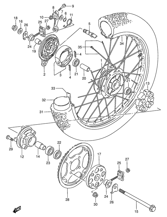 Rear wheel complete assy