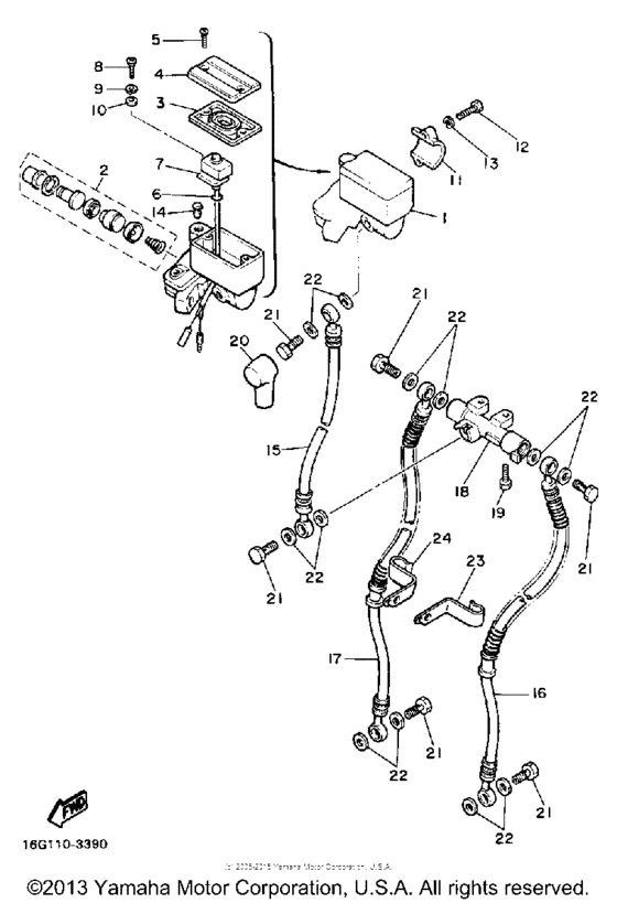 XJ650LJ Главный тормозной цилиндр