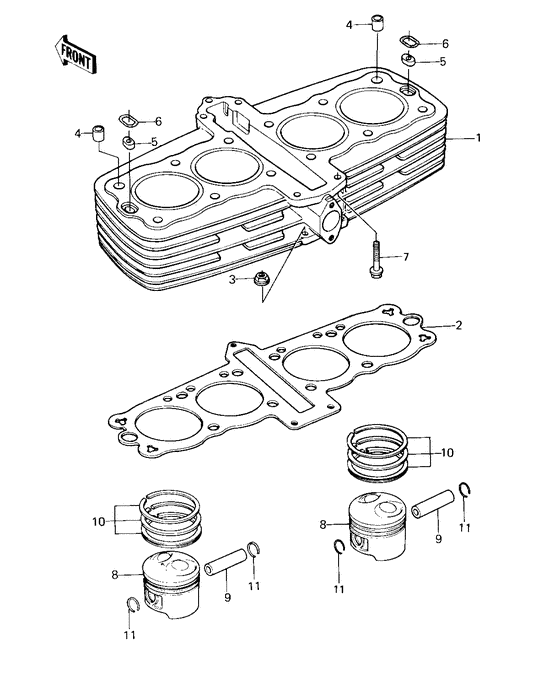 Cylinder/pistons