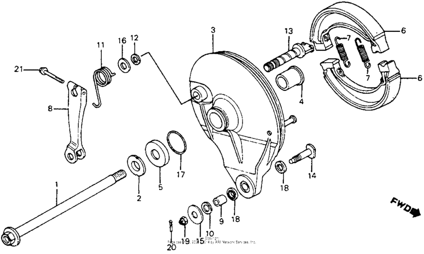 Rear brake panel 82