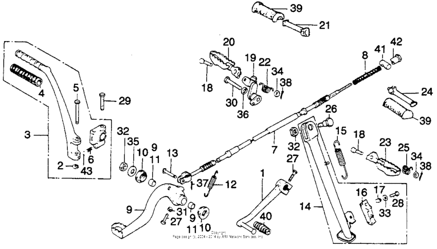 Kick arm + change pedal + rear brake pedal