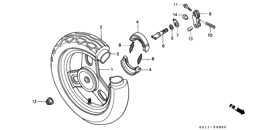 Rear wheel complete assy