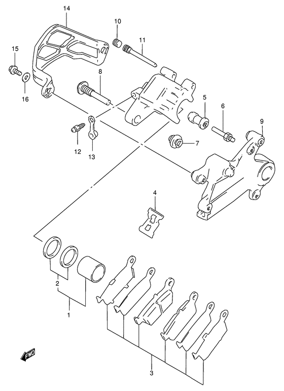 RM250 Задний суппорт