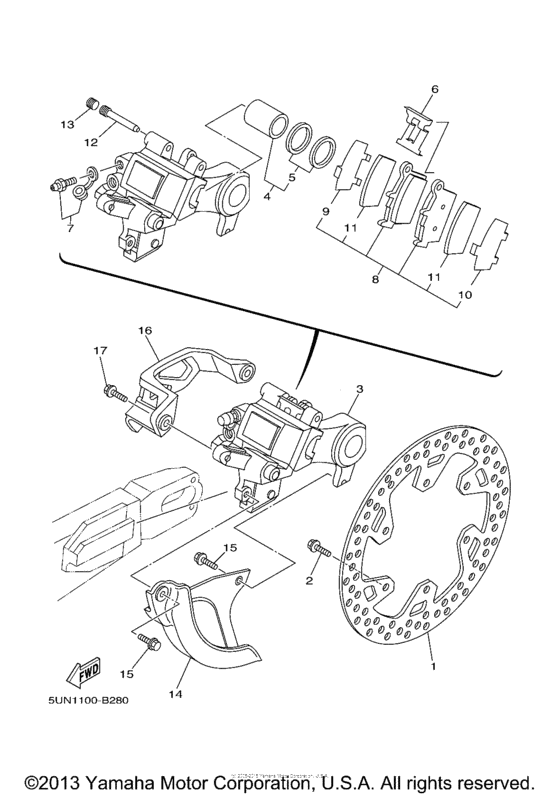 YZ125R Задний суппорт