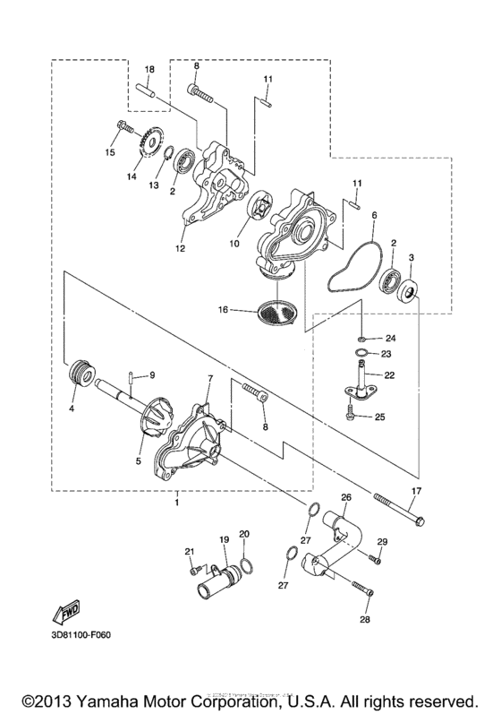 XVS1300CT Водяной насос