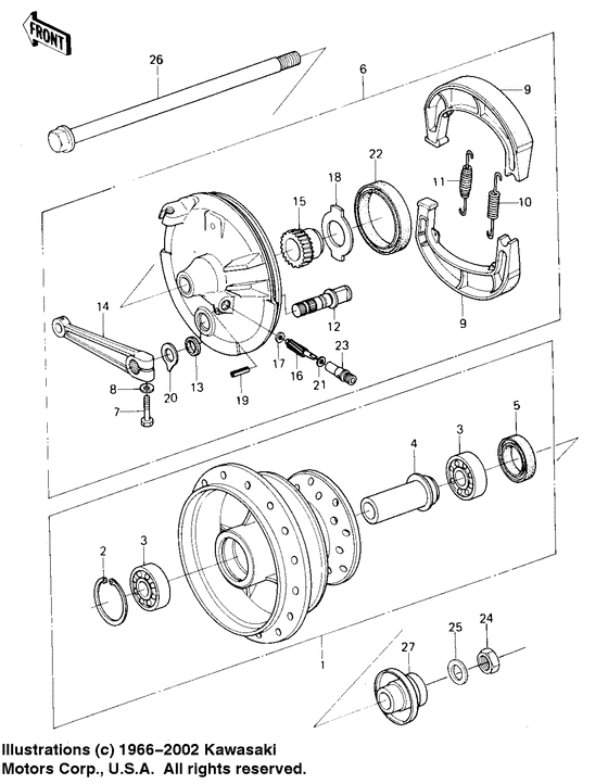 Front hub/brake