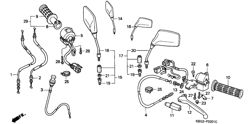 Handle lever/switch/cable