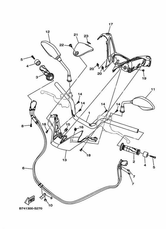 Steering handle & cable