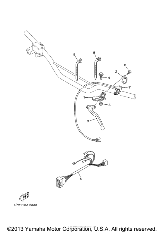 YZ85R Рулевые переключатели