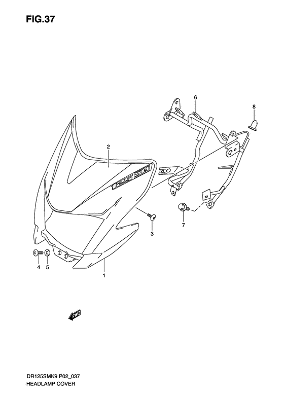 DR125 Head lamp cover