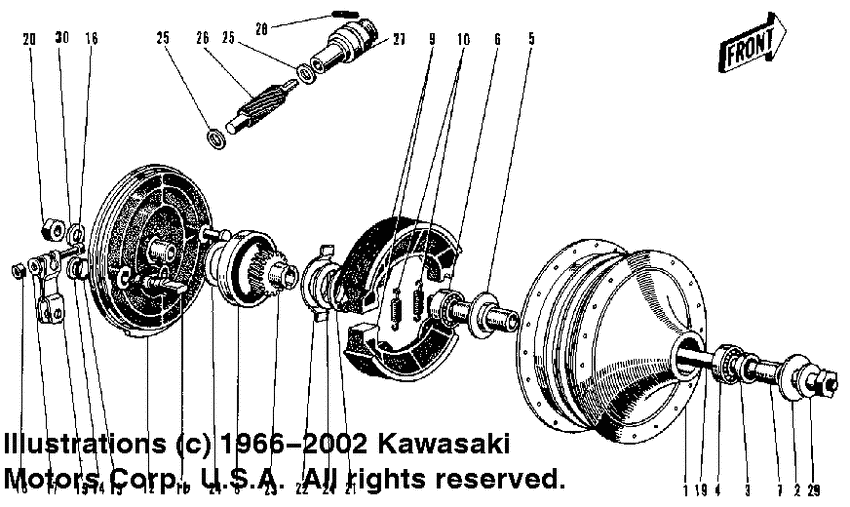 Front hub/brake