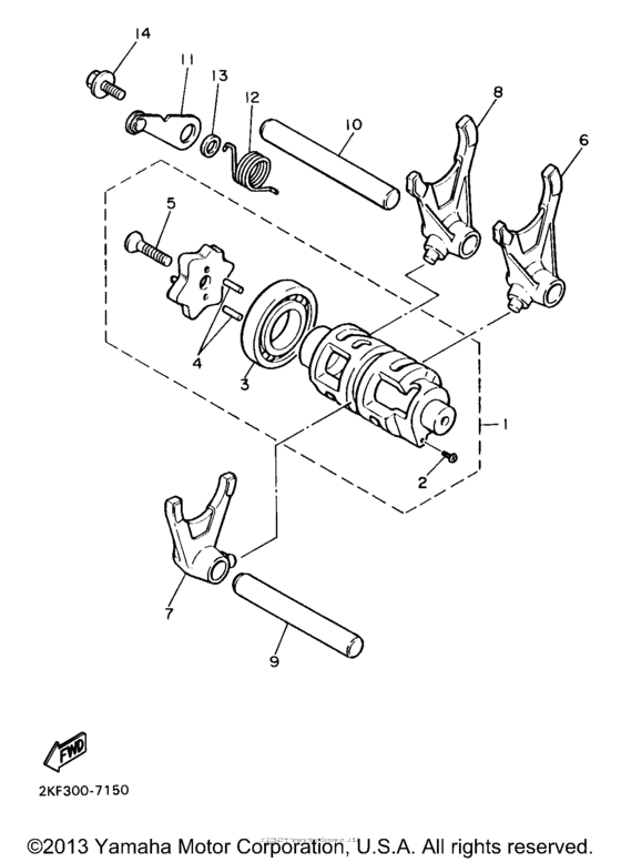 XT600EBC Вилки переключения
