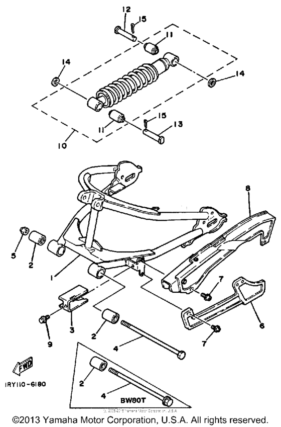 Swing arm-rear shocks