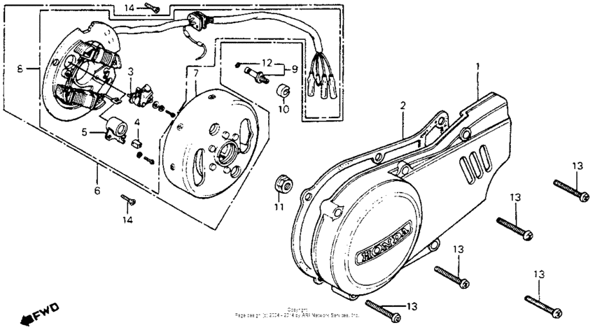 Left crankcase cover + alternator