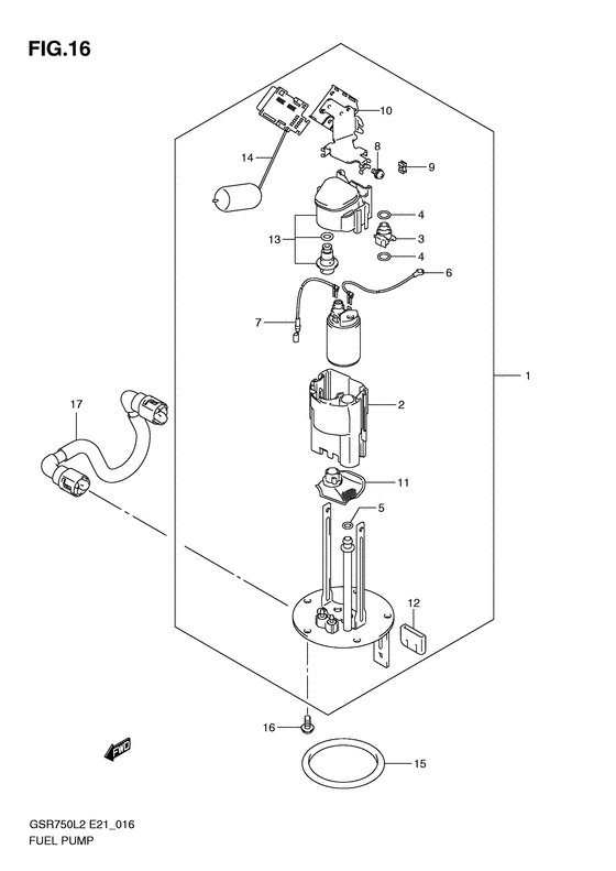 GSR750 (ABS) Топливный насос