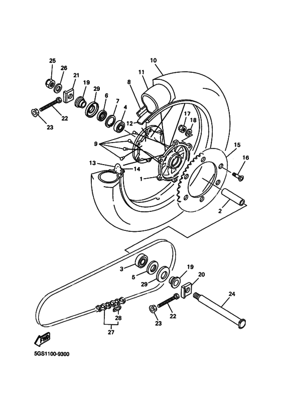 Rear wheel complete assy
