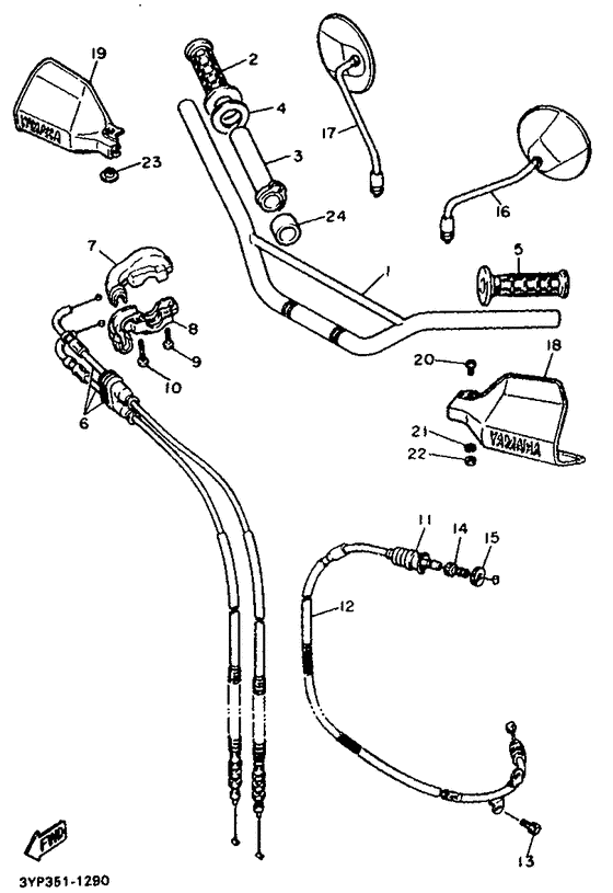 Steering handle. cable