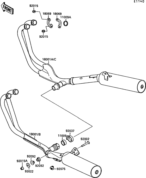 ZX750 Глушитель