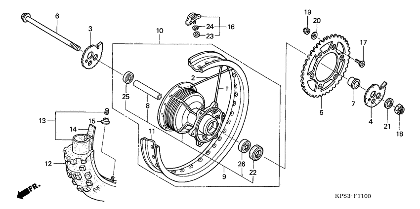 Rear wheel complete assy