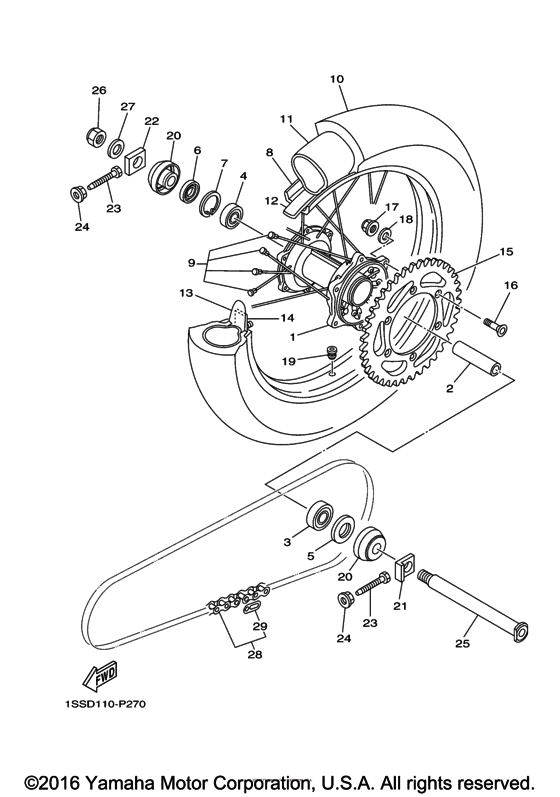 YZ125H2 Переднее колесо