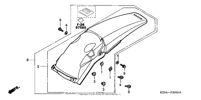 CR250R Задний бампер