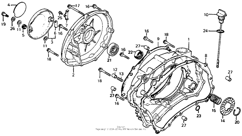 Right crankcase cover + torque converter case
