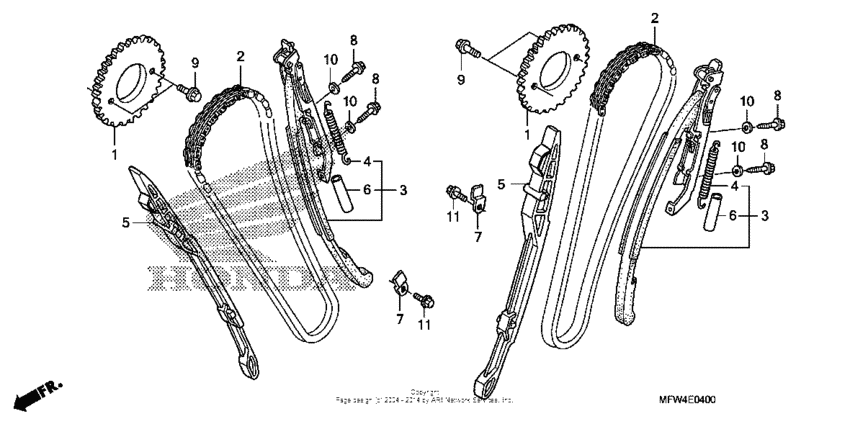 VT1300CS (ABS) Cam chain + tensioner
