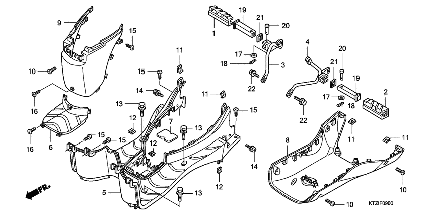 Floor step/pillion step