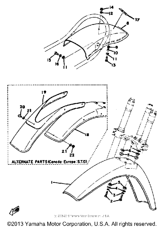 Front fender-rear fender