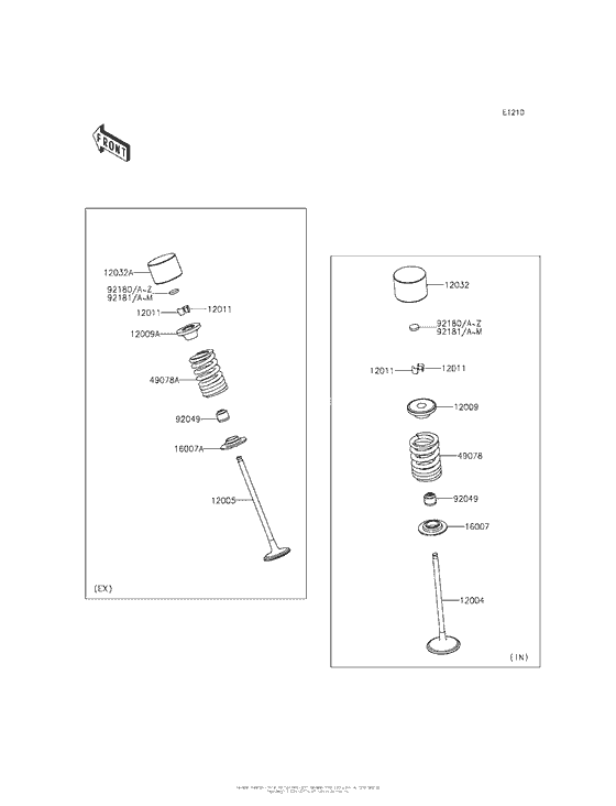 ZX636 Клапана
