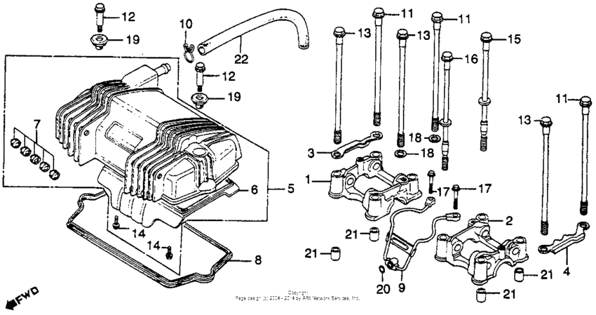 Cylinder head cover + camshaft holder