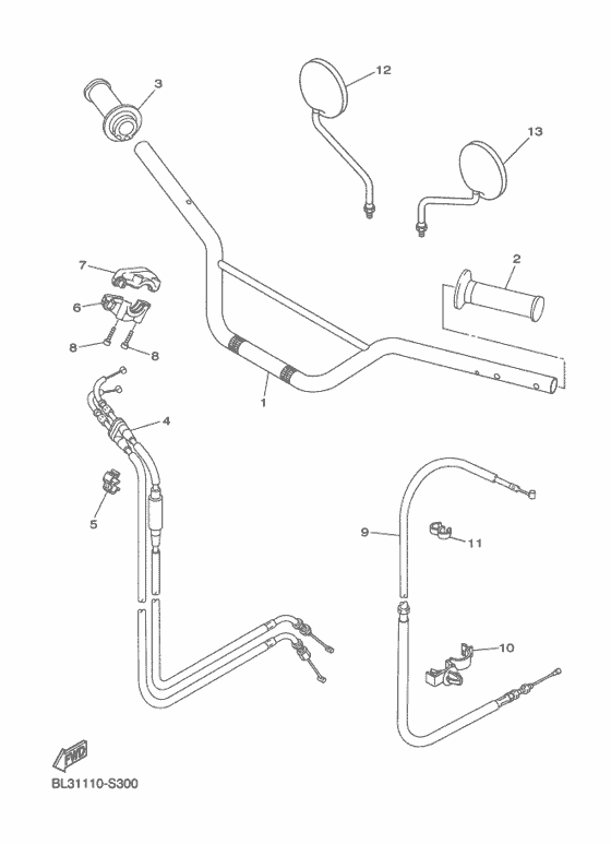 Steering handle & cable