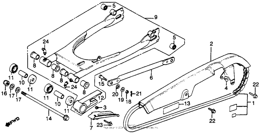 Swingarm + chain case