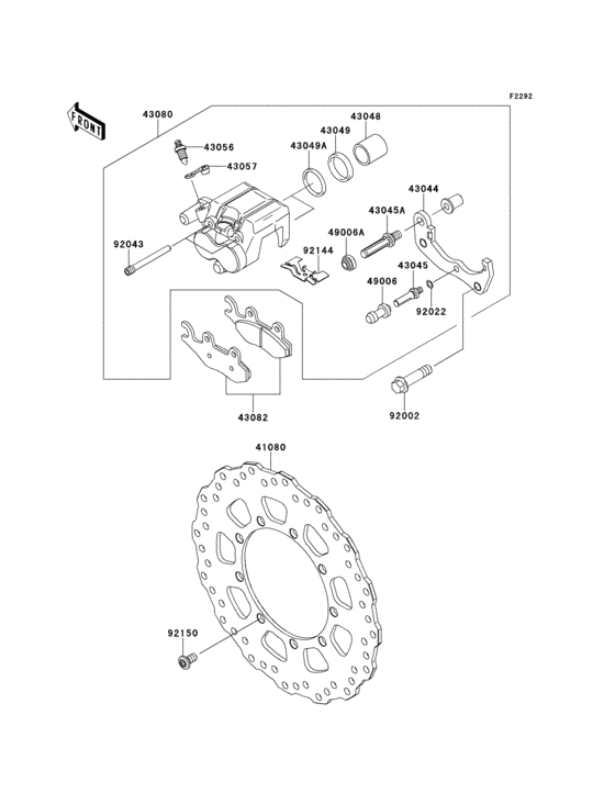 KL650 Передний тормоз