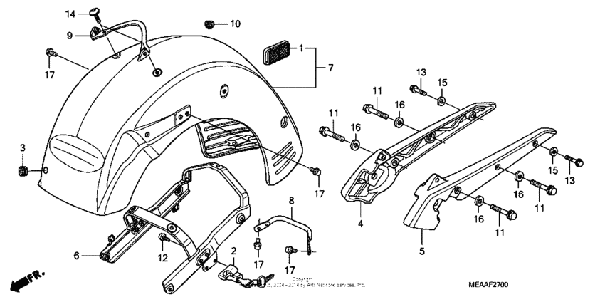 Rear fender + grab rail