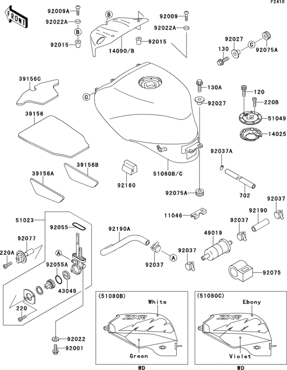 Fuel tank(1/2)(zx400-l4)