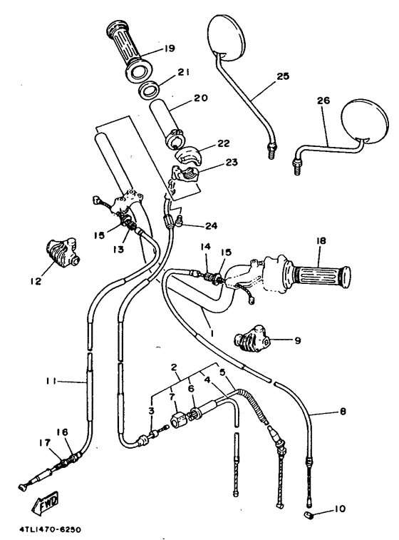 Steering handle. cable