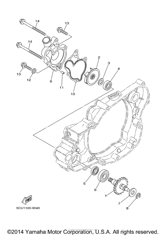 YZ250F2 Водяной насос
