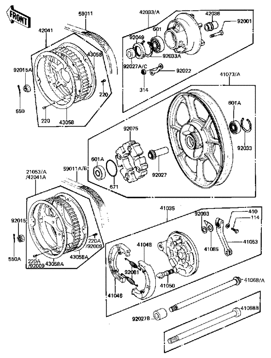 Rear wheel/hub/brake/belt
